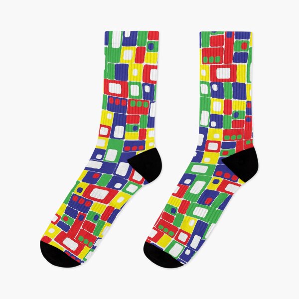 Item preview, Geometric, Pattern, Shapes, Lines, Modern,  Abstract, Art, Squares N' Rectangles - Rainbow on No Color designed and sold by LucidLounger.