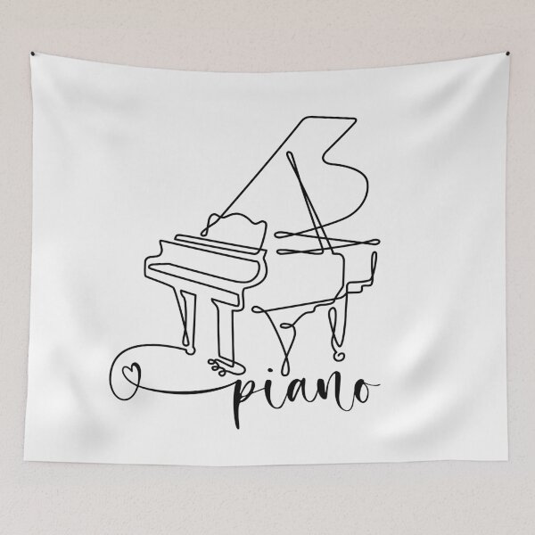 Item preview, i love my piano, musical instrument line drawing designed and sold by TrueType.