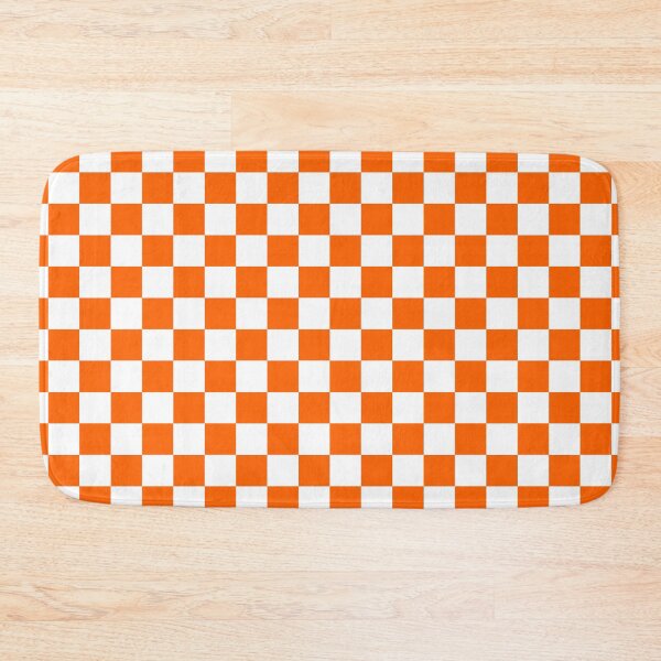 Item preview, white and orange checker pattern / tile pattern designed and sold by Ray Loka.
