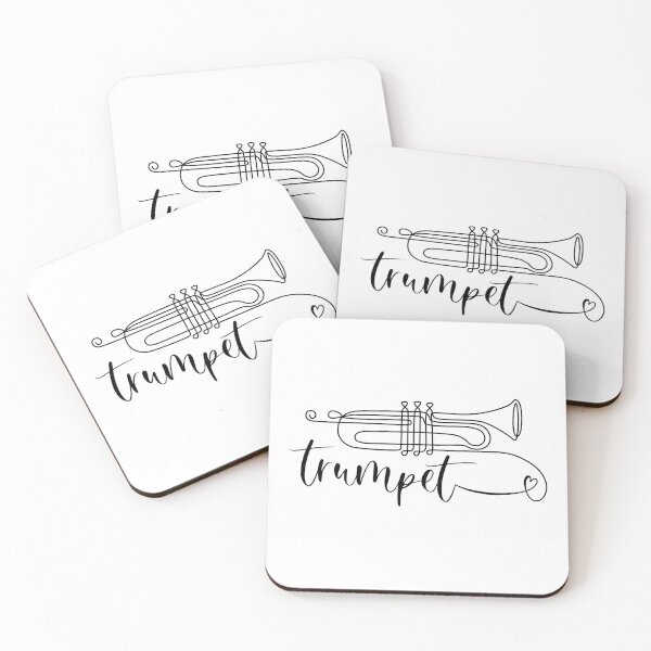 Item preview, i love my trumpet, brass line drawing designed and sold by TrueType.