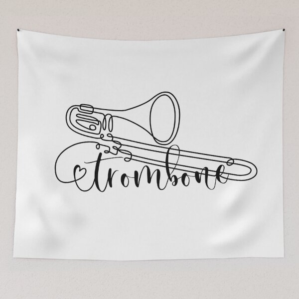 Item preview, i love my trombone, brass line drawing designed and sold by TrueType.