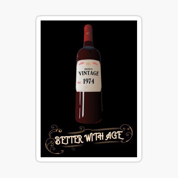 Wine Bottle Birthday 1974 Sticker