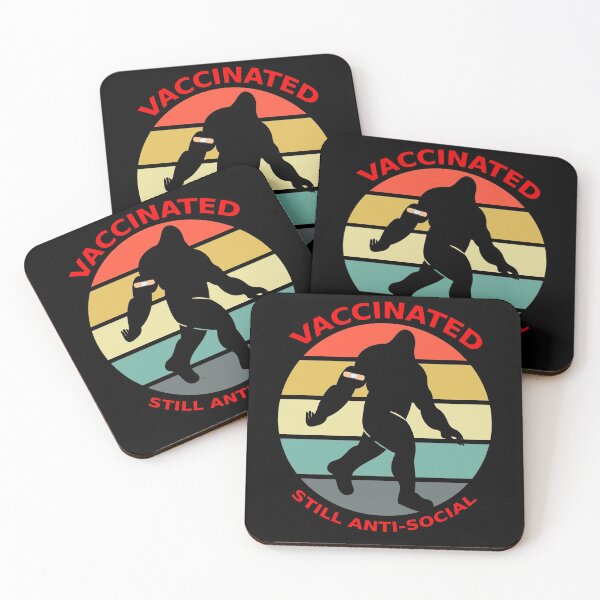 Item preview, Vaccinated Still Anti-Social Big Foot Skunk Ape Sunset Black BG designed and sold by KeysTreasures.