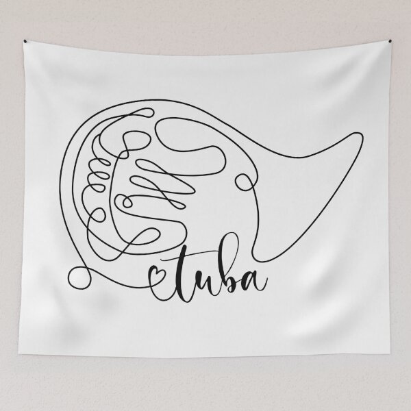 Item preview, i love my tuba, brass line drawing designed and sold by TrueType.