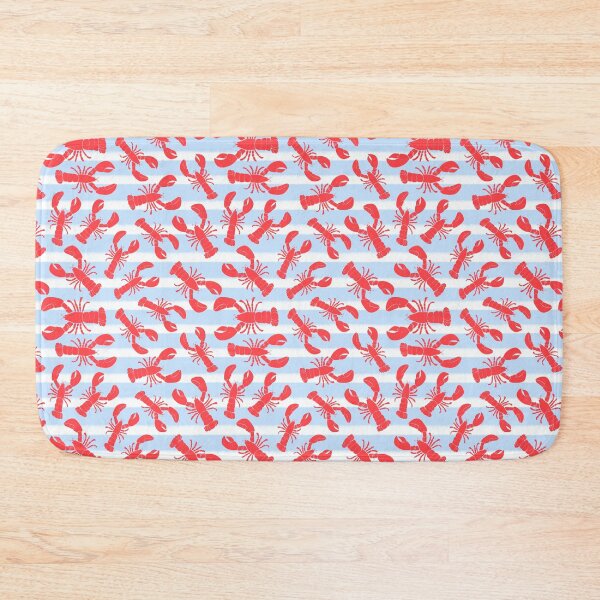 Item preview, Lobsters on light blue stripes  designed and sold by cityette.