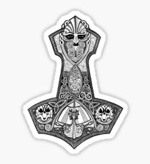 Thors Hammer with Viking Ship Sticker