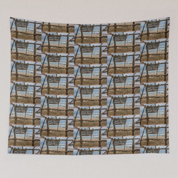 Item preview, Estructura de playa de madera en desuso en invierno designed and sold by jojobob.