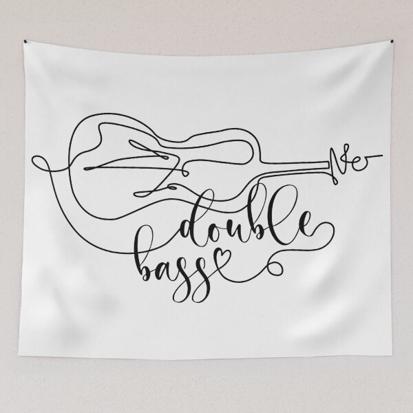 Item preview, i love my double bass, musical instrument line drawing designed and sold by TrueType.