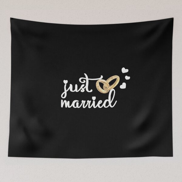 Item preview, Just Married Wedding Rings Heart Design designed and sold by luvmhykdesigns.