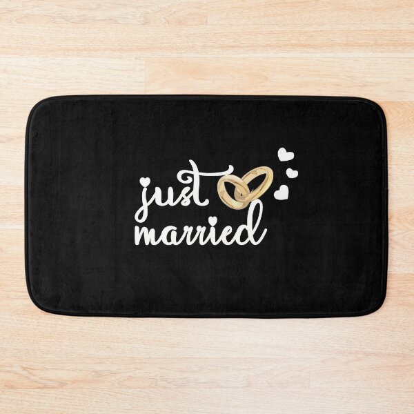 Item preview, Just Married Wedding Rings Heart Design designed and sold by luvmhykdesigns.