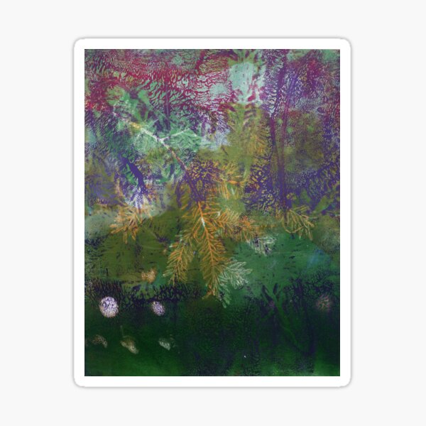 Multicoloured pine branch print Sticker