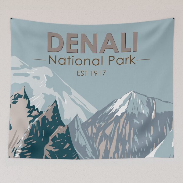 Item preview, Denali National Park Alaska Mount Hunter Vintage designed and sold by KrisSidDesigns.