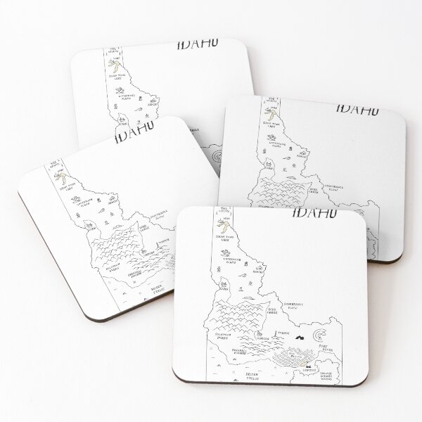 Item preview, Idaho as a fantasy map - black and white designed and sold by aldayuan.