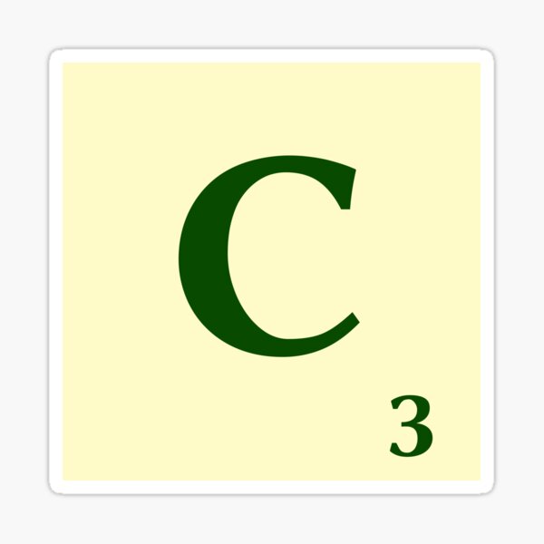 Vista previa del artículo con la obra «Ficha de Scrabble de la C de 3 puntos», diseñado y vendido por fgrdisseny.