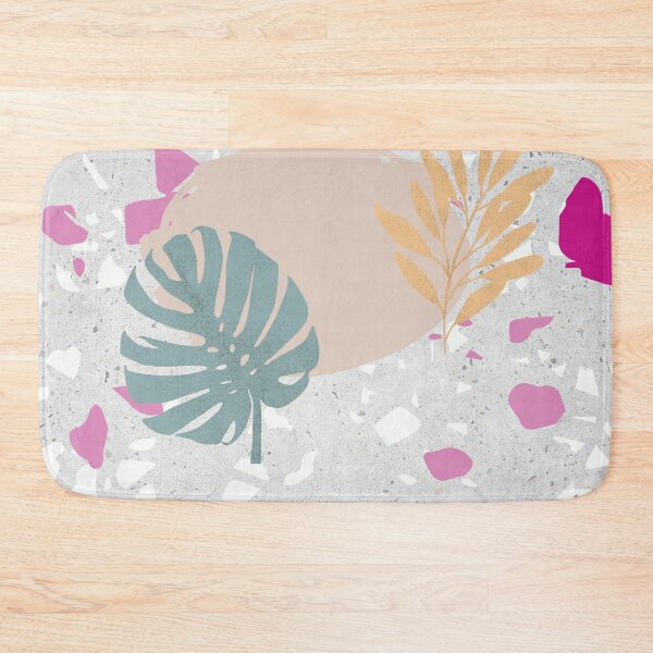 Item preview, Pastel Palm and Olive Leaves on Terrazzo Background designed and sold by GasconyPassion.