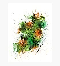 Ireland Map Paint Splashes Photographic Print