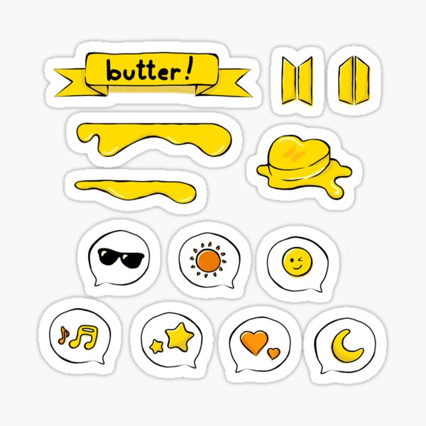 bts butter logo sticker for sale by artbyjk redbubble