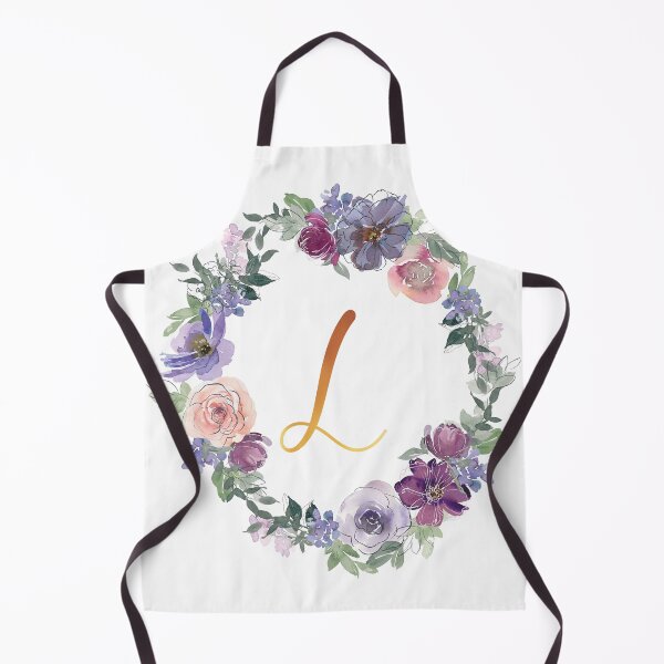 Item preview, Watercolor Floral Initial Wreath Monogram L designed and sold by Lyralebo.