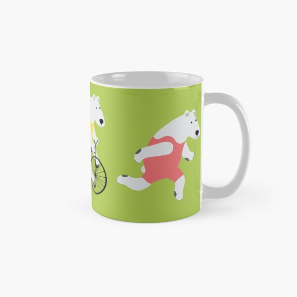 Aperçu de l'œuvre Ours polaires Triathletes vert créée et vendue par DoucetteDesigns.