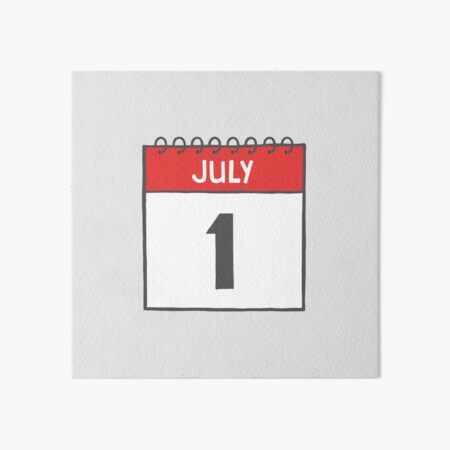 July 1st Daily Calendar Page Illustration | Canada Day Art Board Print