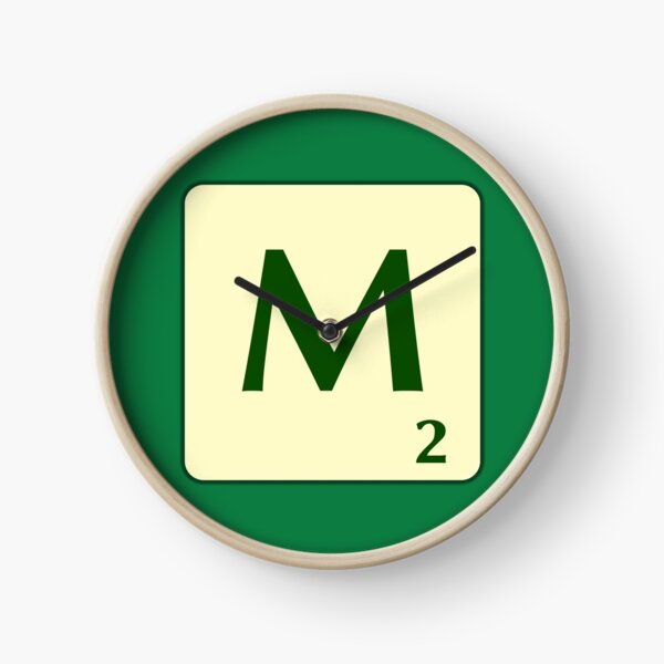 Fitxa de Scrabble de la M de 2 punts Reloj