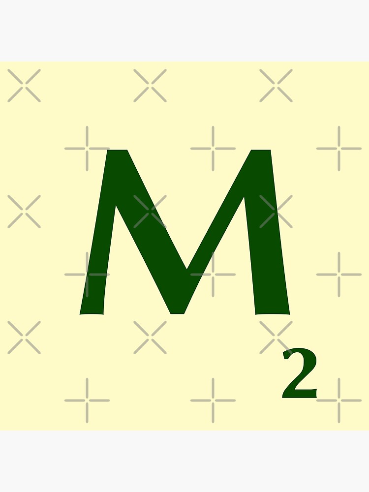 Imagen 4 de 4, Cojín con la obra Fitxa de Scrabble de la M de 2 punts, diseñada y vendida por fgrdisseny.