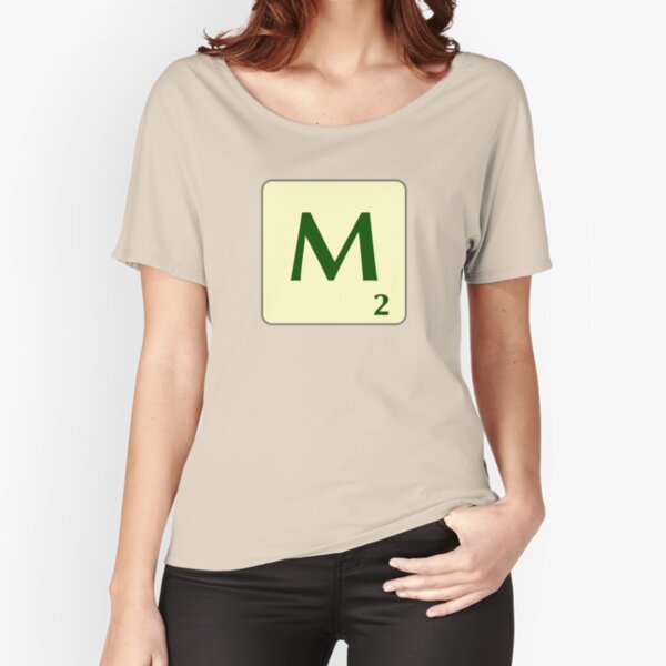 Fitxa de Scrabble de la M de 2 punts Camiseta ancha