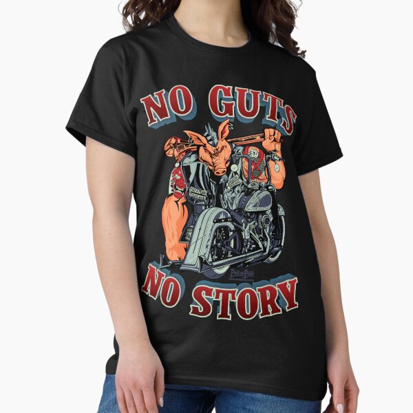 Item preview, No guts no story,glory new story,biker pig navy blue and dark red color illustration designed and sold by Lekrock.