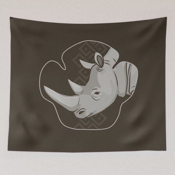 Item preview, Rhino Footprint Portrait - White Rhino designed and sold by ArtByBreah.