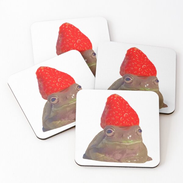Item preview, Frog with strawberry hat designed and sold by jennacreates.