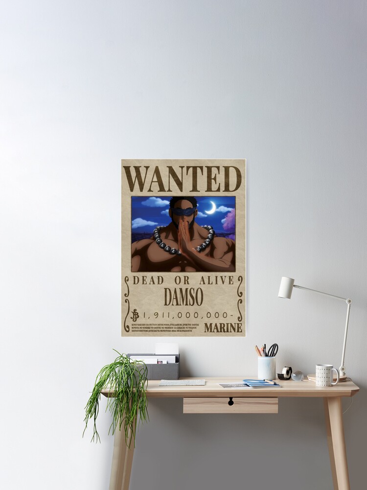 Poster avec l'œuvre « Damso Wanted Poster Dead or Alive » de l