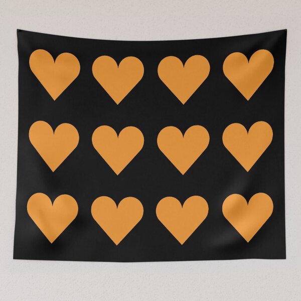 Item preview, Large ORANGE and BLACK LOVE HEARTS designed and sold by RachelMacht.