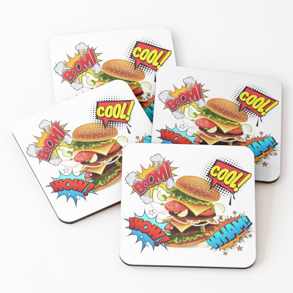 Item preview, Burger Hamburger Cheeseburger Fast Food Pop Art designed and sold by BullDesignsShop.
