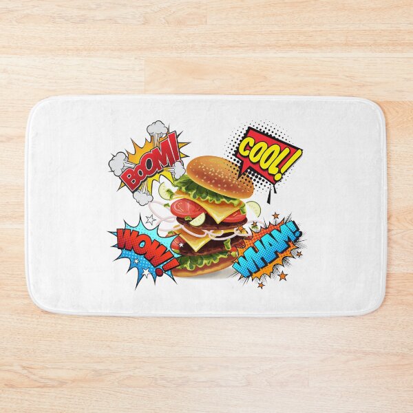 Item preview, Burger Hamburger Cheeseburger Fast Food Pop Art designed and sold by BullDesignsShop.