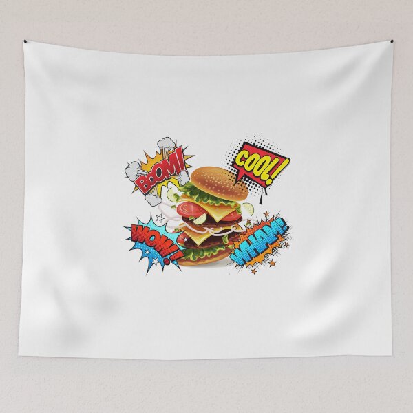 Item preview, Burger Hamburger Cheeseburger Fast Food Pop Art designed and sold by BullDesignsShop.