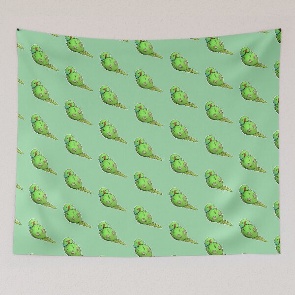 Item preview, Ring-necked parakeet lying green designed and sold by Suvillyon.