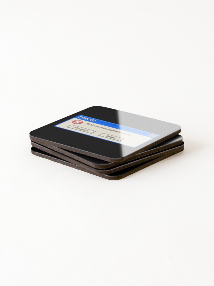 Thumbnail 4 of 5, Coasters (Set of 4), Error Message: Brain designed and sold by KazsStickerShop.