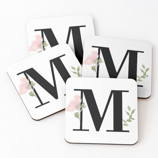 Item preview, Watercolor Floral Initial Monogram M designed and sold by Lyralebo.