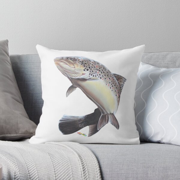 Truite fario par Sab Arts Coussin