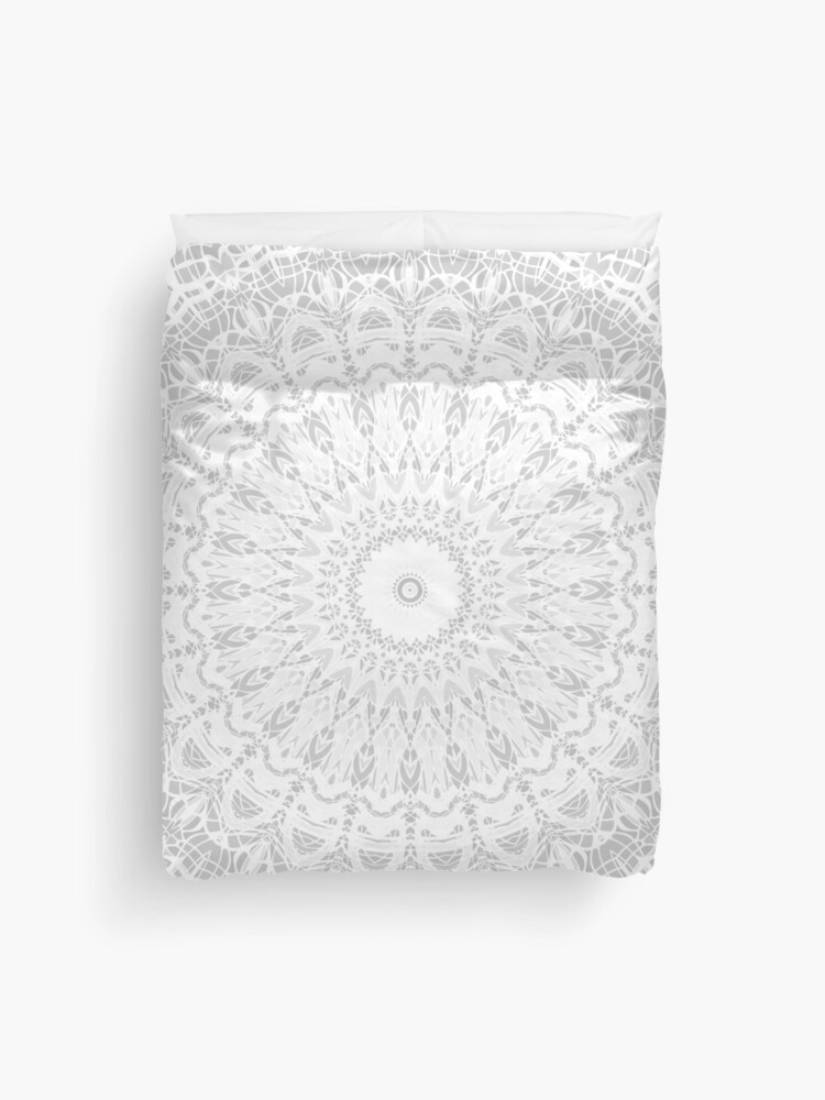 grey mandala duvet cover