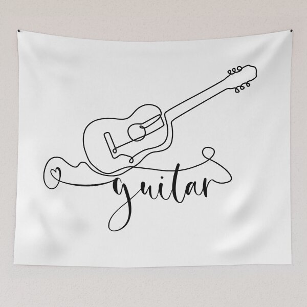 Item preview, i love my guitar, musical instrument line drawing designed and sold by TrueType.