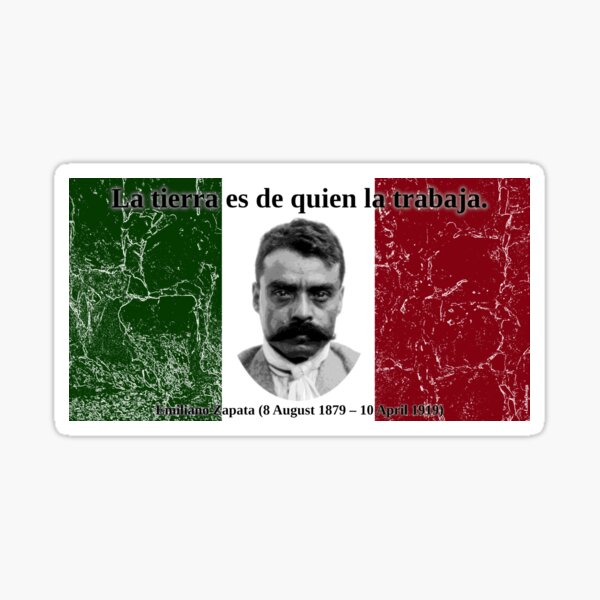 The land belongs to those who work it. Sticker