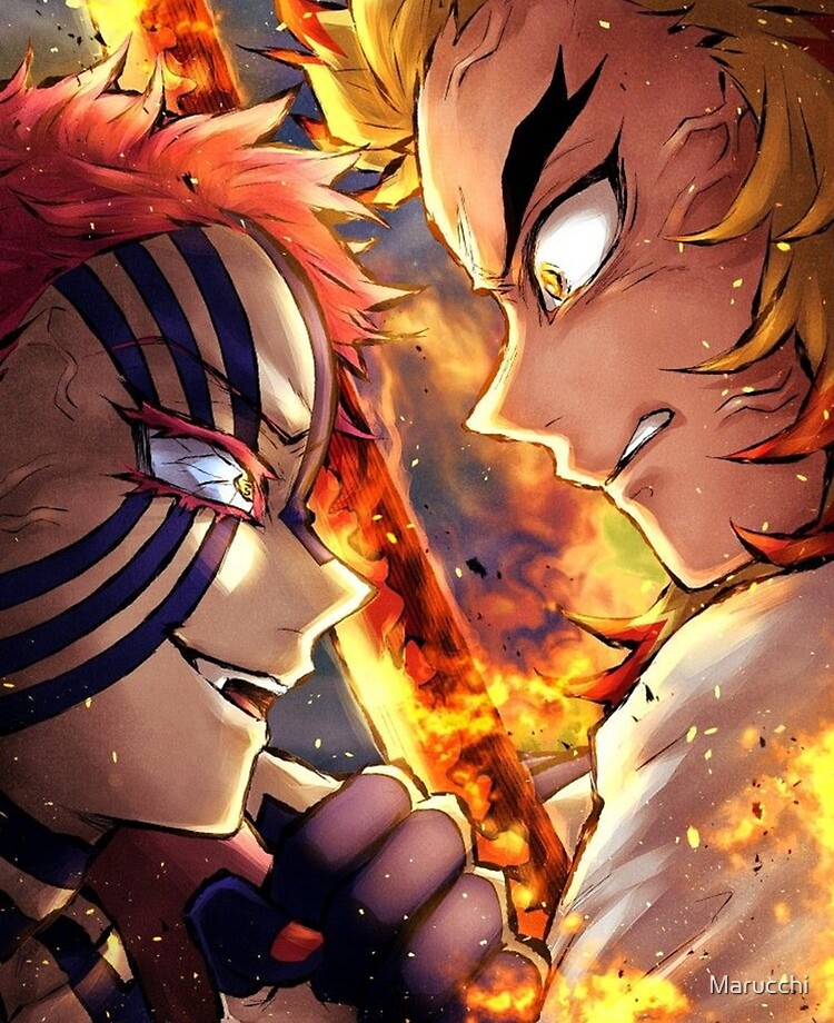 Coque Et Skin Adhesive Ipad Demon Slayer Rengoku Vs Akaza Par Marucchi Redbubble