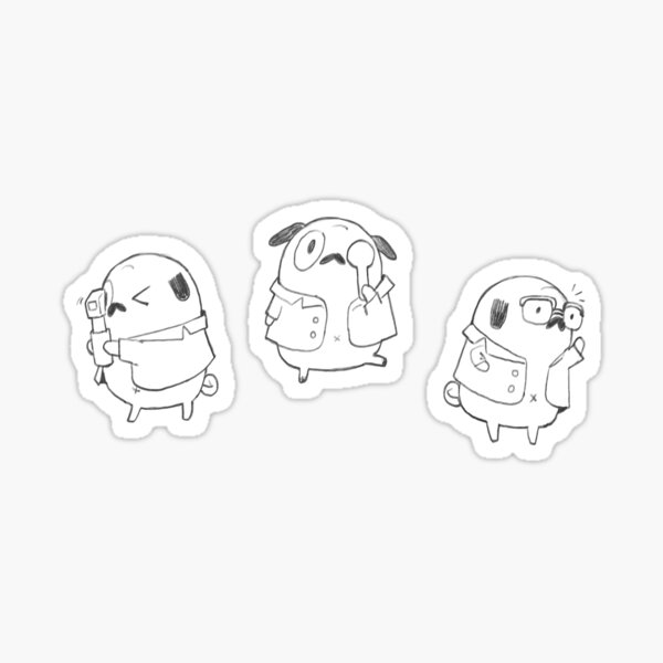Item preview, Tiny Optometry Pugs Sticker Set designed and sold by pugopolis.