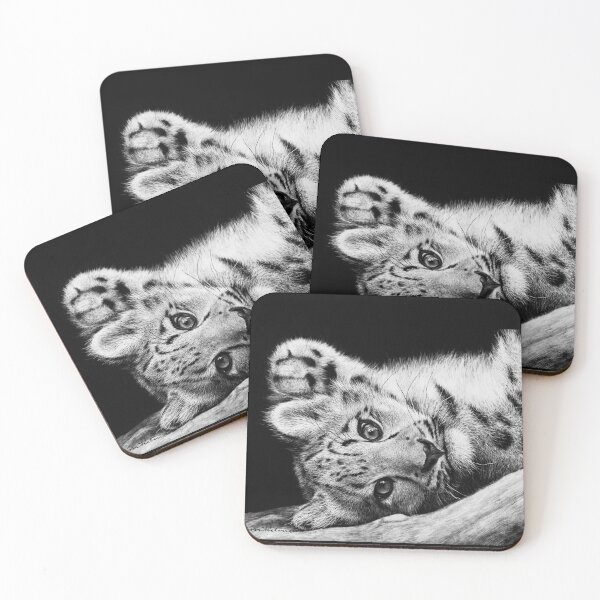 Item preview, Snow Leopard Black and White Art designed and sold by MHScratchboard.