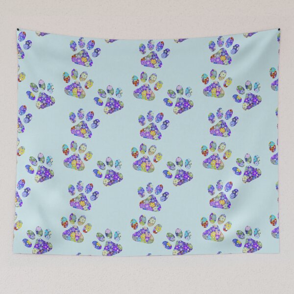 Item preview, Floral Japanese paw, cats and dogs designed and sold by BeCoolArt.
