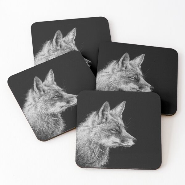 Item preview, Red Fox Black and White Art designed and sold by MHScratchboard.