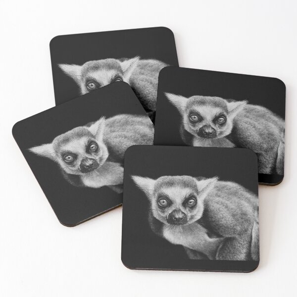 Item preview, Ring-Tailed Lemur Black and White Art designed and sold by MHScratchboard.