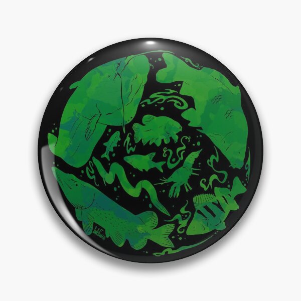 Item preview, Green freshwater fish designed and sold by InkFish Art.