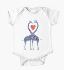Giraffes in Love - A Valentine's Day Illustration One Piece - Short Sleeve